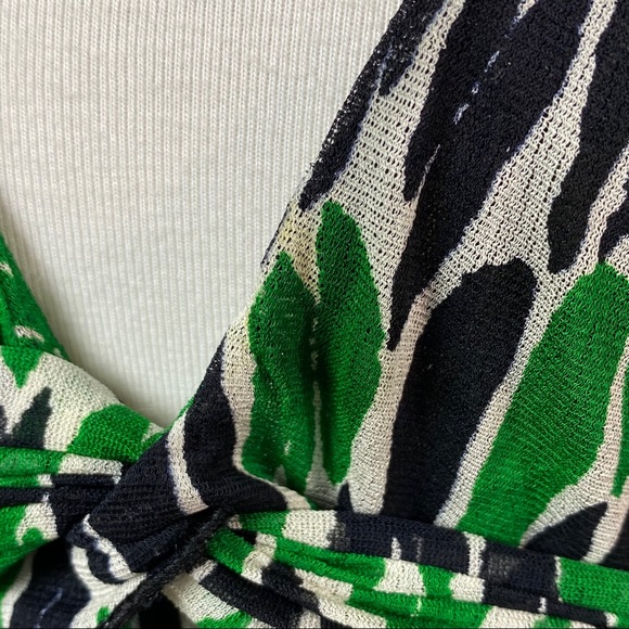 DVF Green Black White Celosa Anthropod Print Dress - Picture 5 of 9